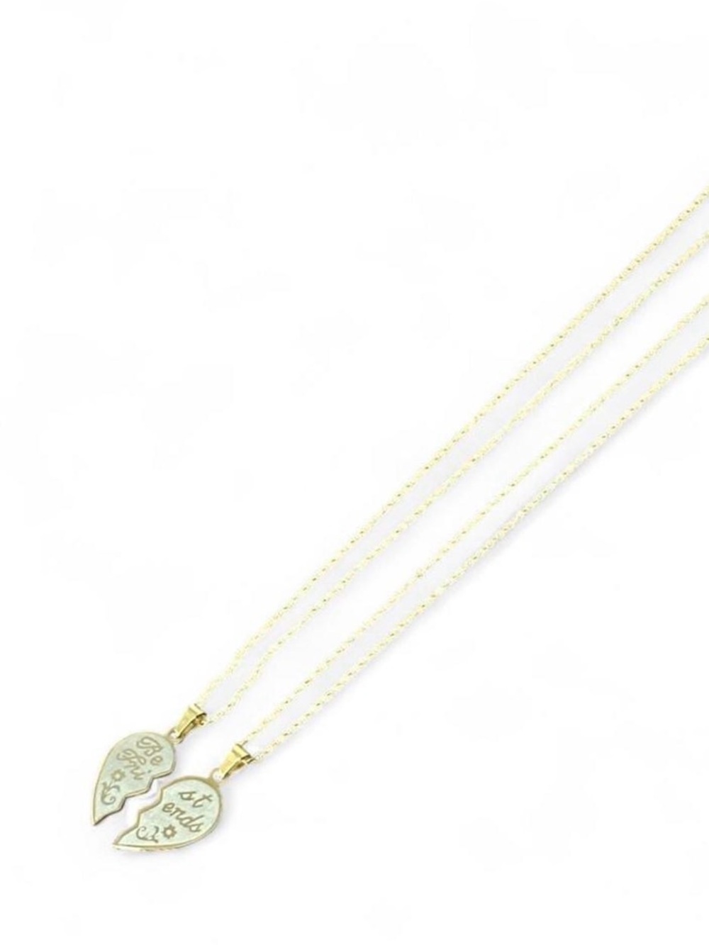 Gold Tone Mother-Daughter Heart Pendant Necklace Set